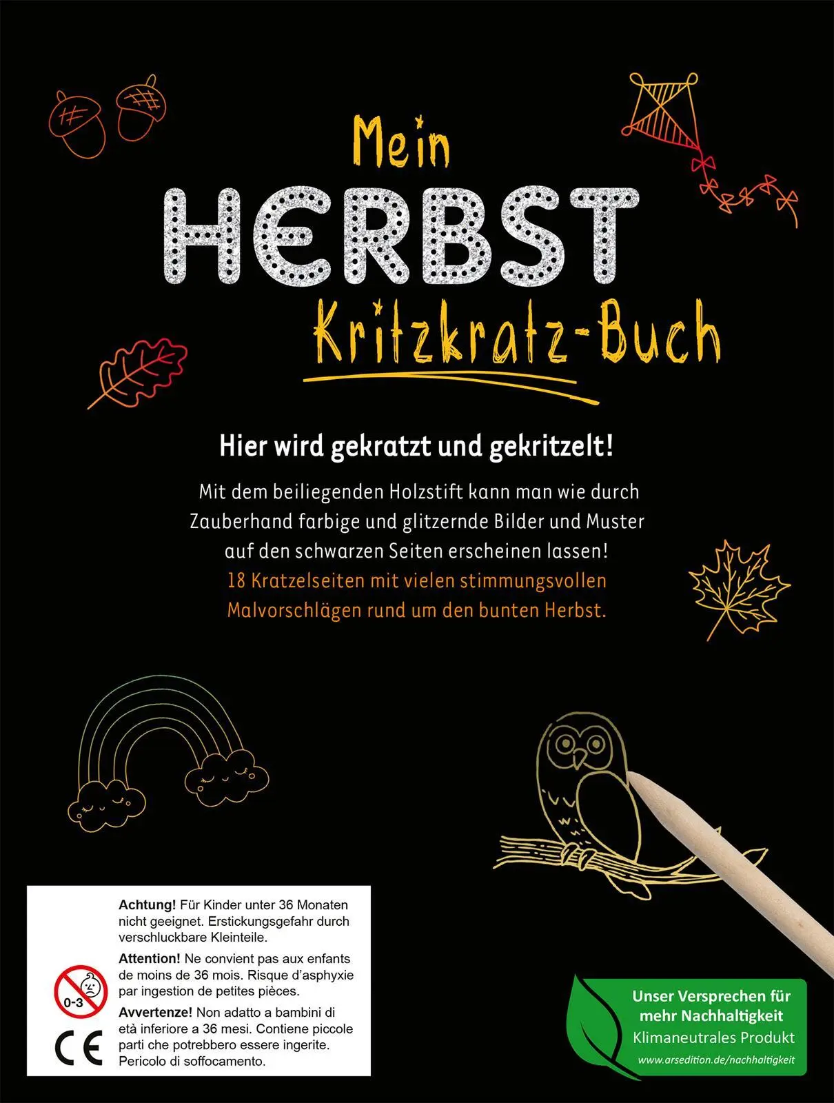 Rückseite: 9783845859897 | Mein Herbst-Kritzkratz-Buch | Mit überraschenden Kratz-Effekten | Buch