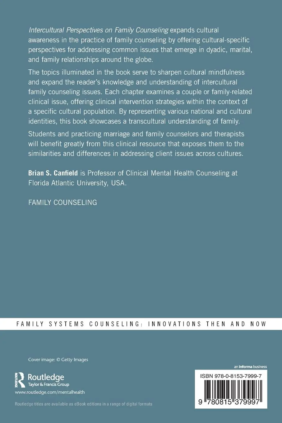 Rückseite: 9780815379997 | Intercultural Perspectives on Family Counseling | Brian Canfield