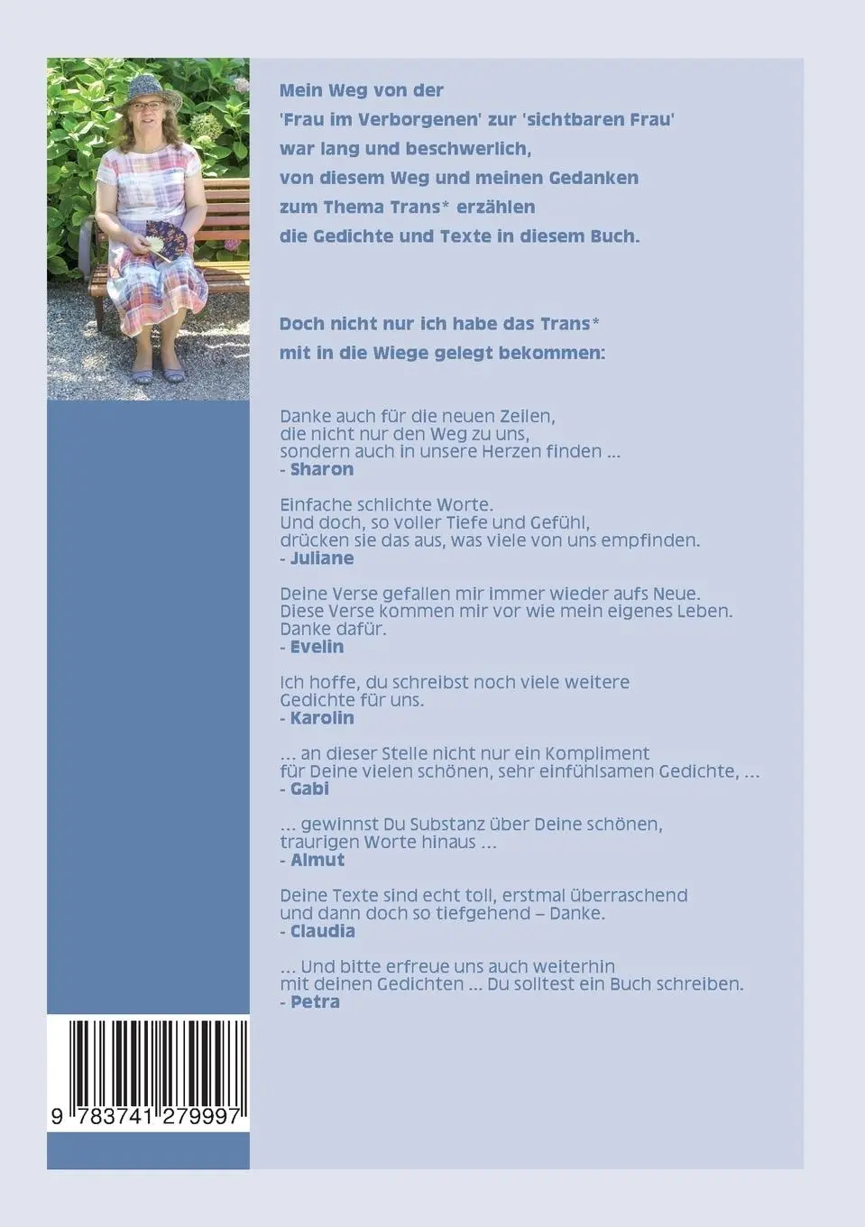 Rückseite: 9783741279997 | Mein Weg zum wirklichen Ich | Trans*gedanken in Trans*gedichten | Buch