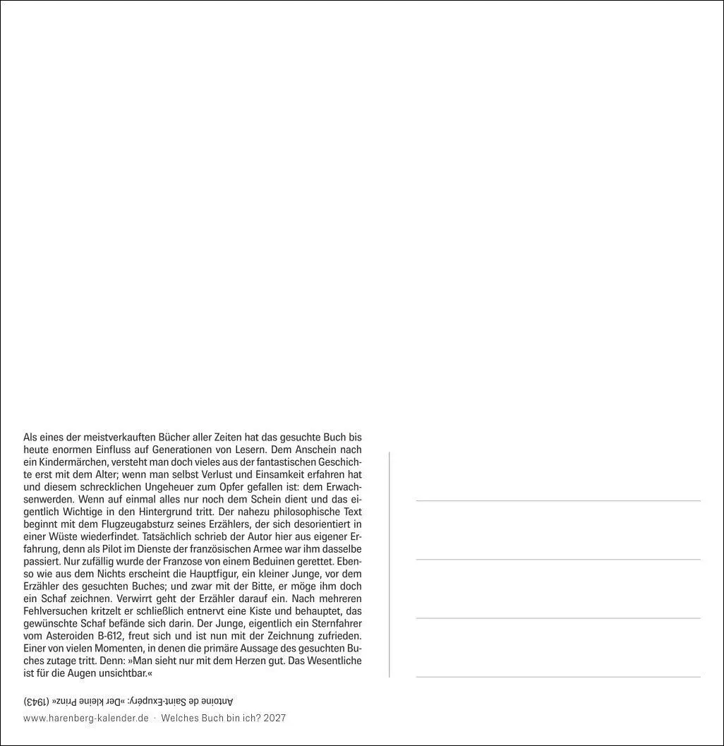 Bild: 9783840039997 | Welches Buch bin ich? Premium-Postkartenkalender 2027 -...
