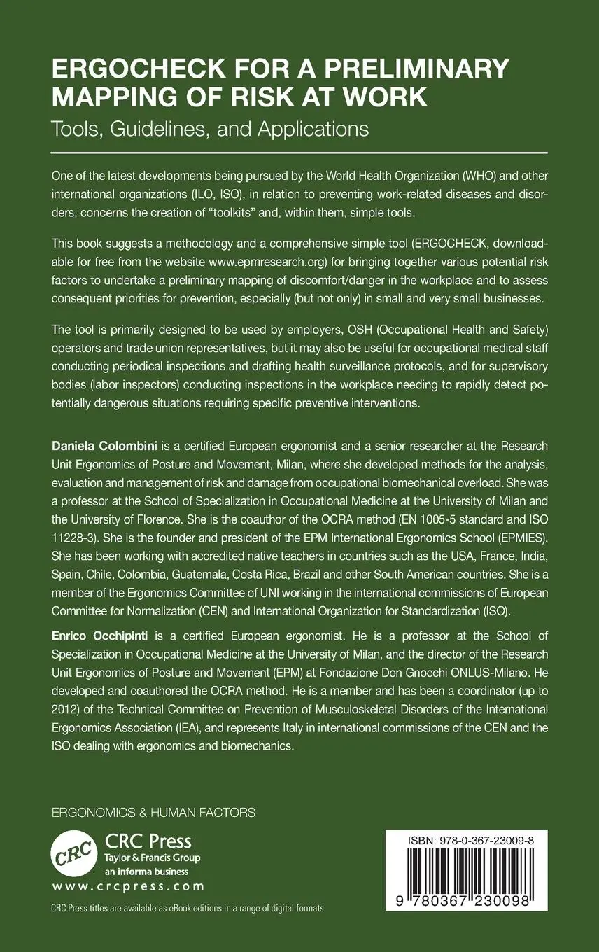 Rückseite: 9780367230098 | ERGOCHECK for a Preliminary Mapping of Risk at Work | Buch | Englisch