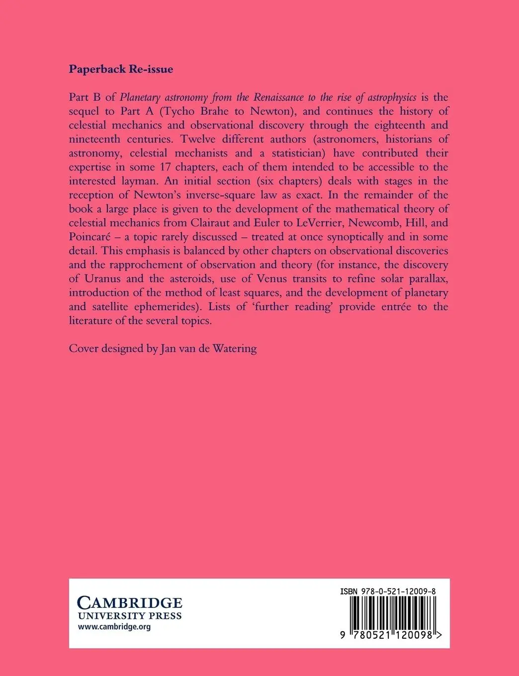 Rückseite: 9780521120098 | The General History of Astronomy | Rene Taton (u. a.) | Taschenbuch
