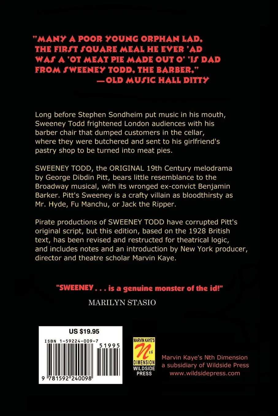 Rückseite: 9781592240098 | Sweeney Todd | The Demon Barber of Fleet Street | George Dibdin Pitt