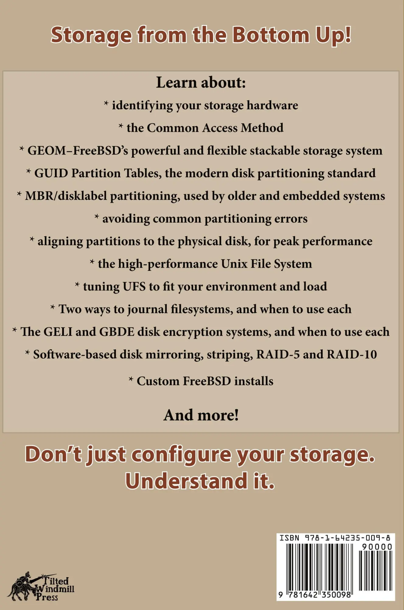 Rückseite: 9781642350098 | FreeBSD Mastery | Storage Essentials | Michael W Lucas | Taschenbuch