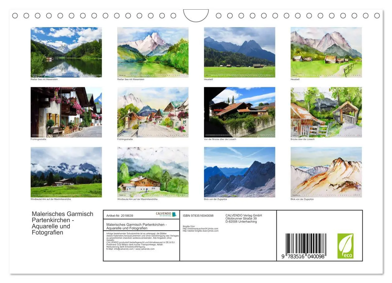 Bild: 9783516040098 | Malerisches Garmisch Partenkirchen - Aquarelle und Fotografien...