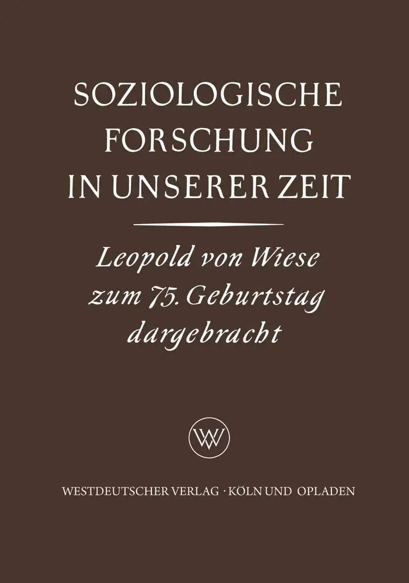 Cover: 9783663010098 | Soziologische Forschung in Unserer Zeit | Karl Gustav Specht | Buch