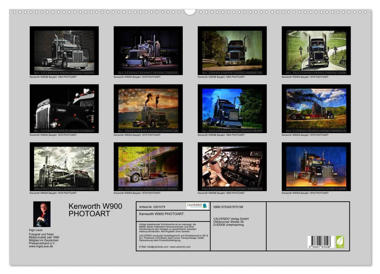 Bild: 9783457870198 | Kenworth W900 PHOTOART (Wandkalender 2026 DIN A2 quer), CALVENDO...