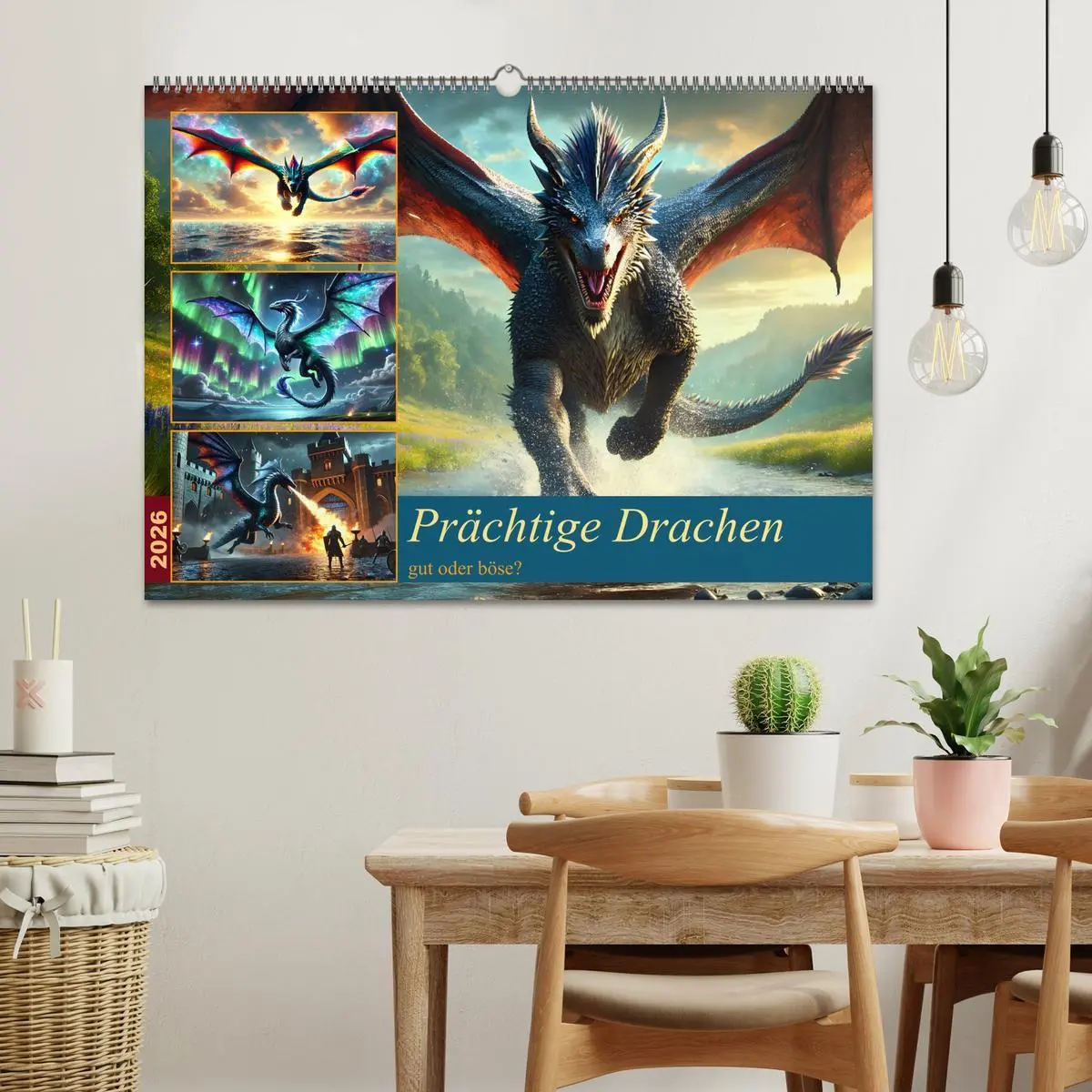 Bild: 9783516650198 | Prächtige Drachen, gut oder böse? (Wandkalender 2026 DIN A2 quer),...