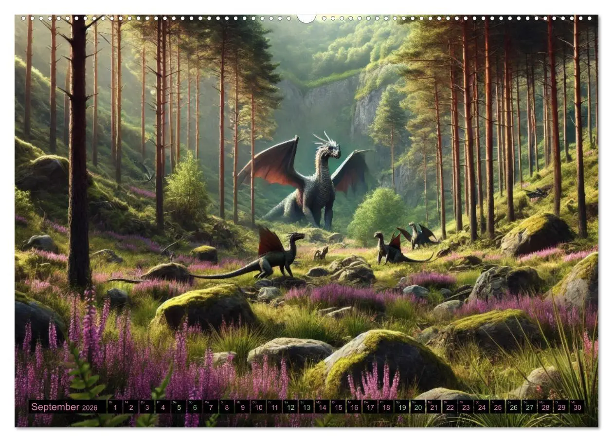 Bild: 9783516650198 | Prächtige Drachen, gut oder böse? (Wandkalender 2026 DIN A2 quer),...