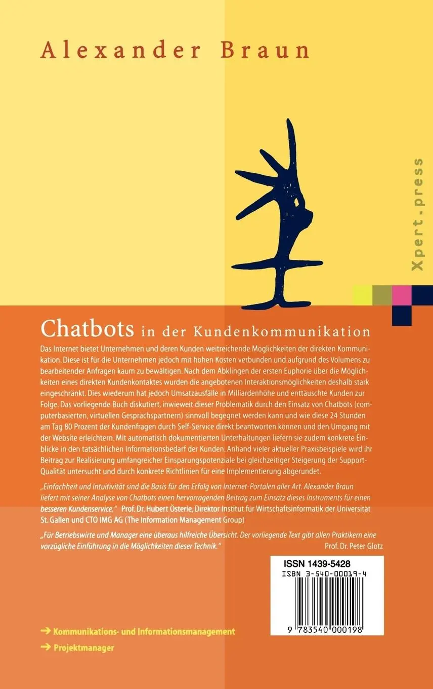 Rückseite: 9783540000198 | Chatbots in der Kundenkommunikation | Alexander Braun | Buch | xiii