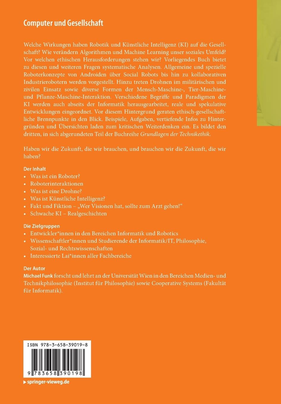 Rückseite: 9783658390198 | Computer und Gesellschaft | Michael Funk | Taschenbuch | XIV | Deutsch