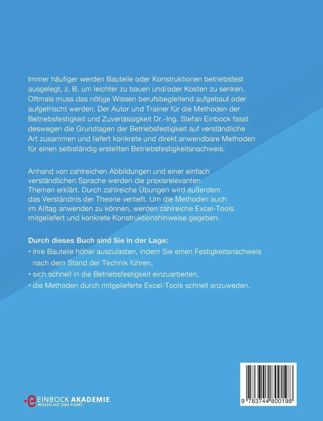 Rückseite: 9783744800198 | Betriebsfestigkeitsberechnung | Schnell verstehen und anwenden | Buch