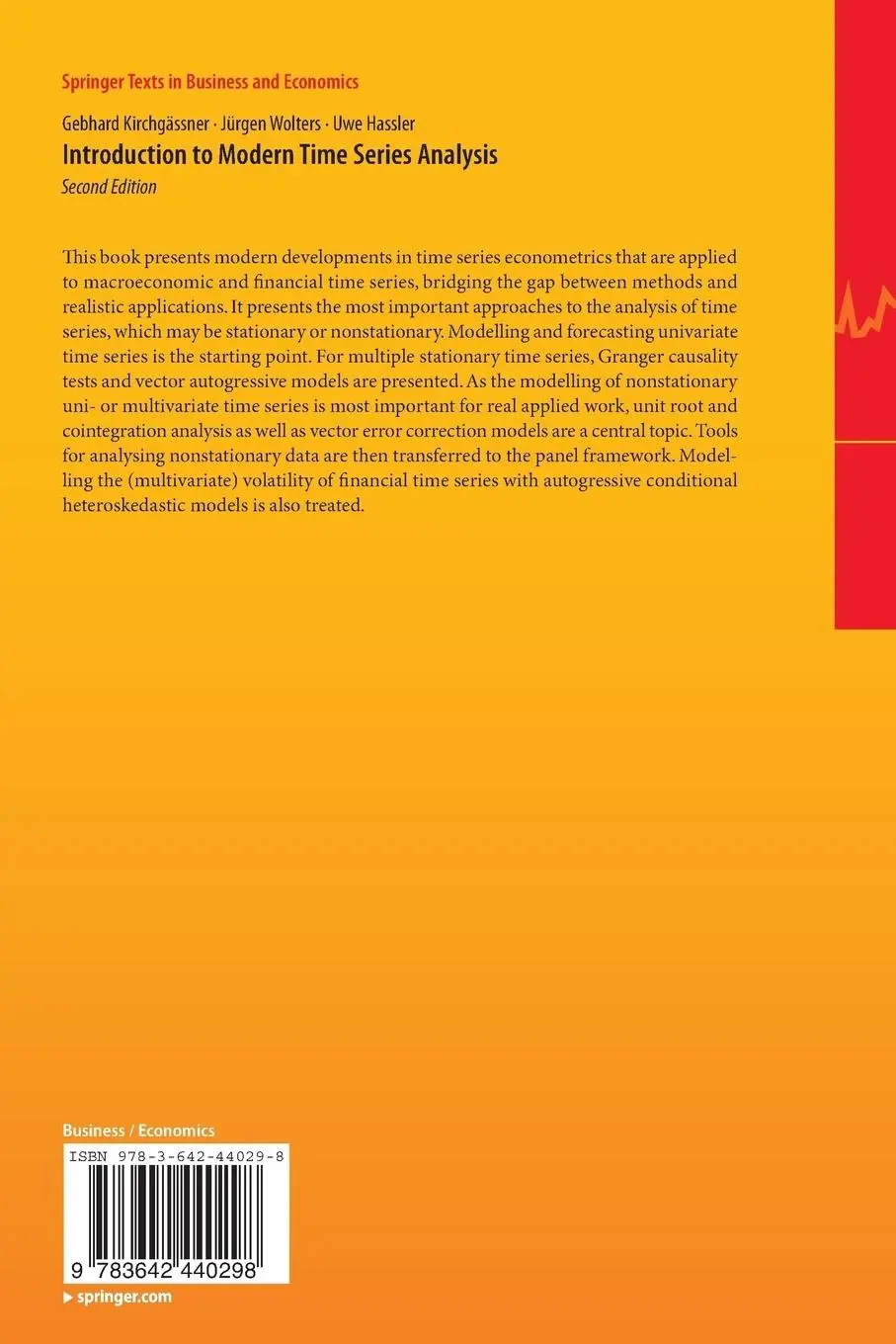Rückseite: 9783642440298 | Introduction to Modern Time Series Analysis | Kirchgässner (u. a.)
