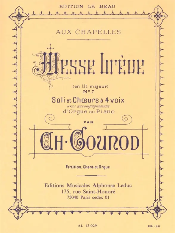 Cover: 9790046130298 | Messe brève ut majeur no.7 pour soli, choeur à 4 voix et orgue ou...