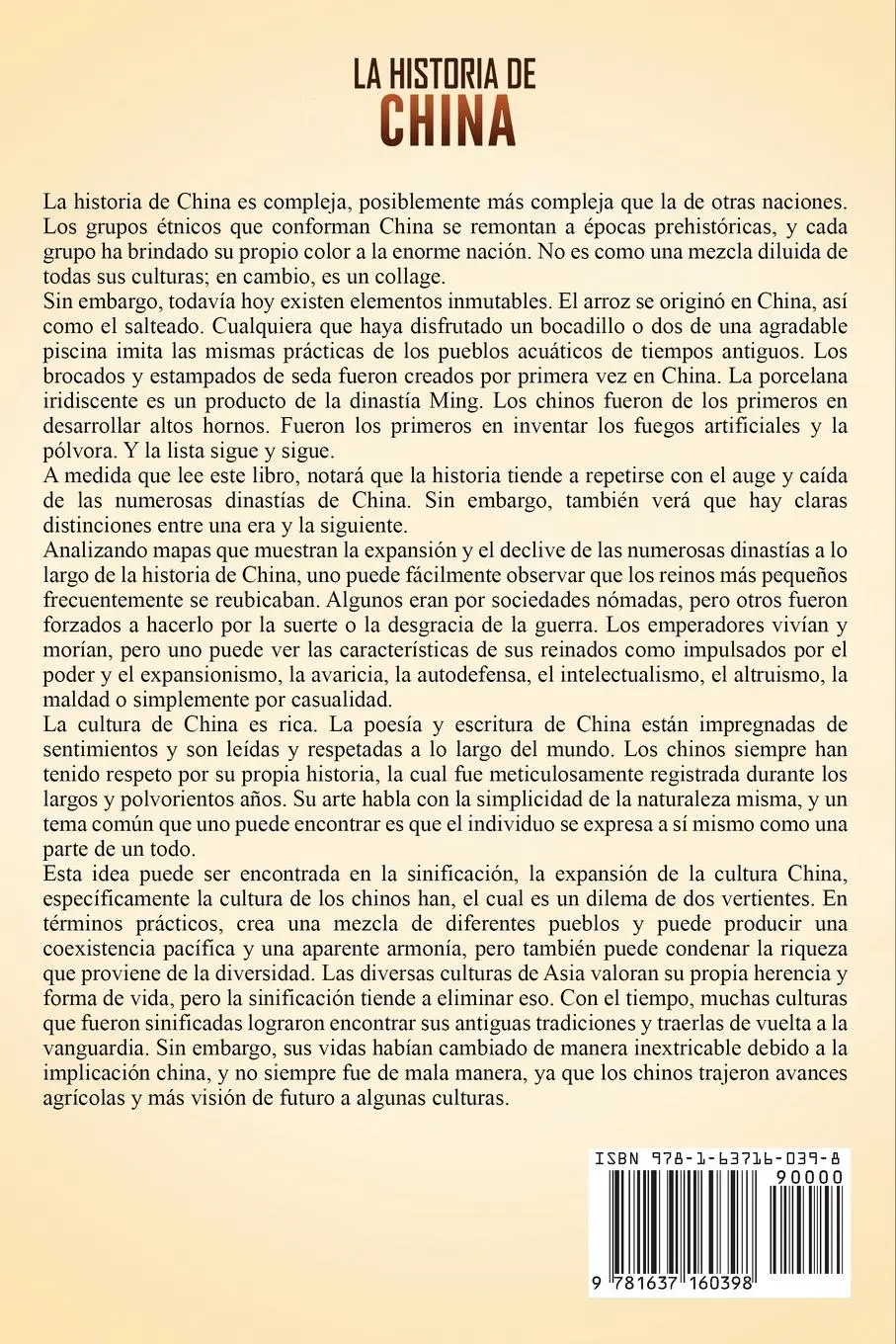 Rückseite: 9781637160398 | La Historia de China | Captivating History | Taschenbuch | Spanisch