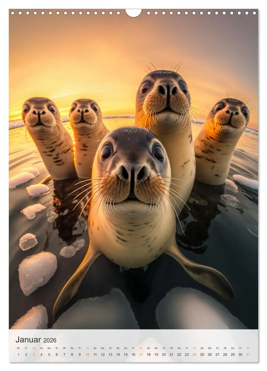 Bild: 9783516320398 | Lustige Tier-Selfies (Wandkalender 2026 DIN A3 hoch), CALVENDO...