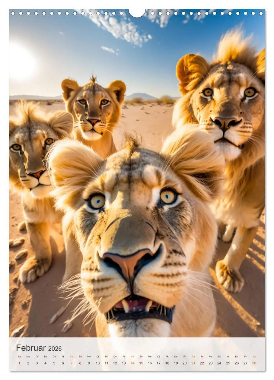 Bild: 9783516320398 | Lustige Tier-Selfies (Wandkalender 2026 DIN A3 hoch), CALVENDO...