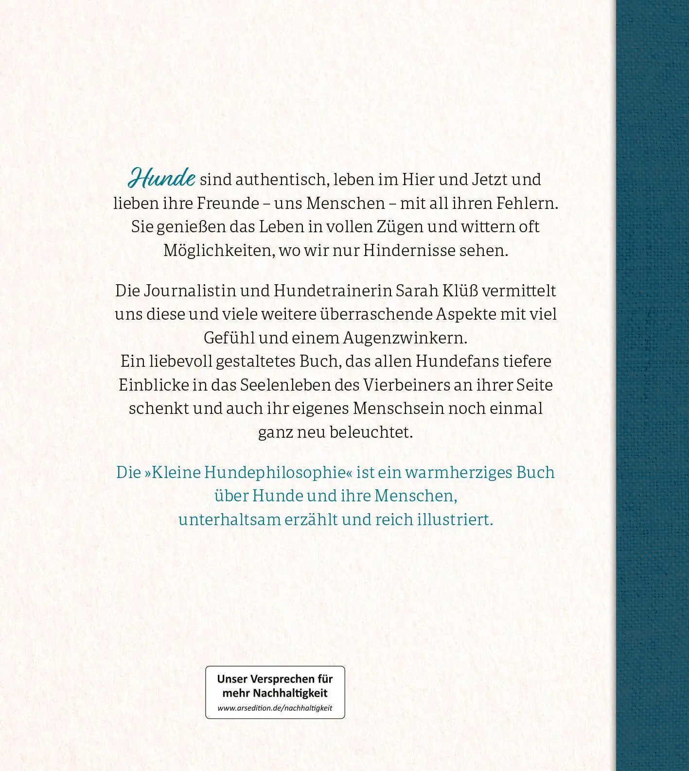 Rückseite: 9783845860398 | Kleine Hundephilosophie | Was wir von Hunden lernen können | Klüß