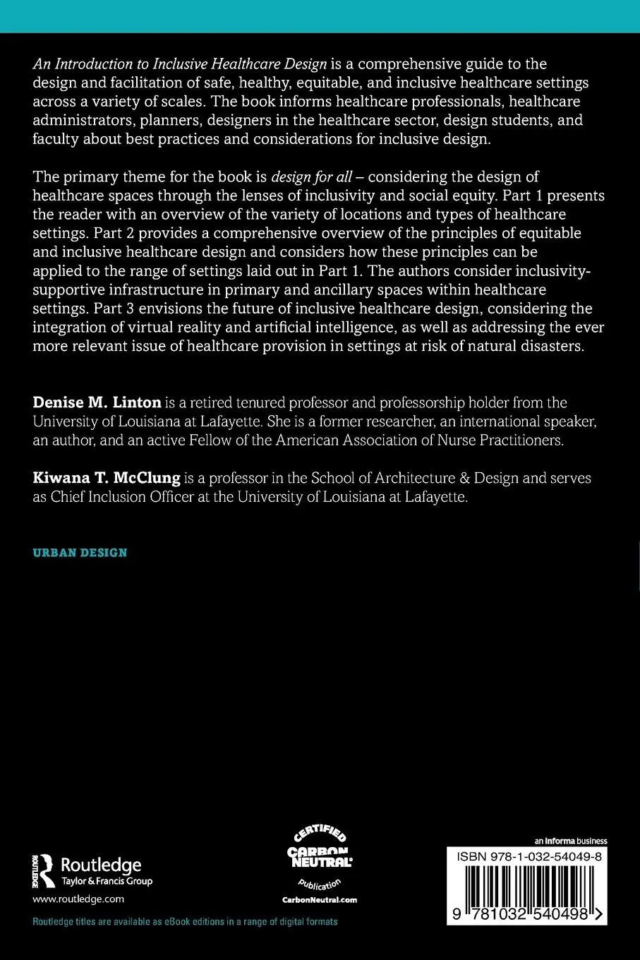 Rückseite: 9781032540498 | An Introduction to Inclusive Healthcare Design | McClung (u. a.)