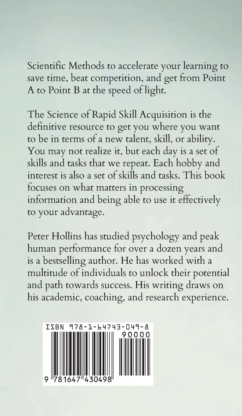 Rückseite: 9781647430498 | The Science of Rapid Skill Acquisition | Peter Hollins | Buch | 2019