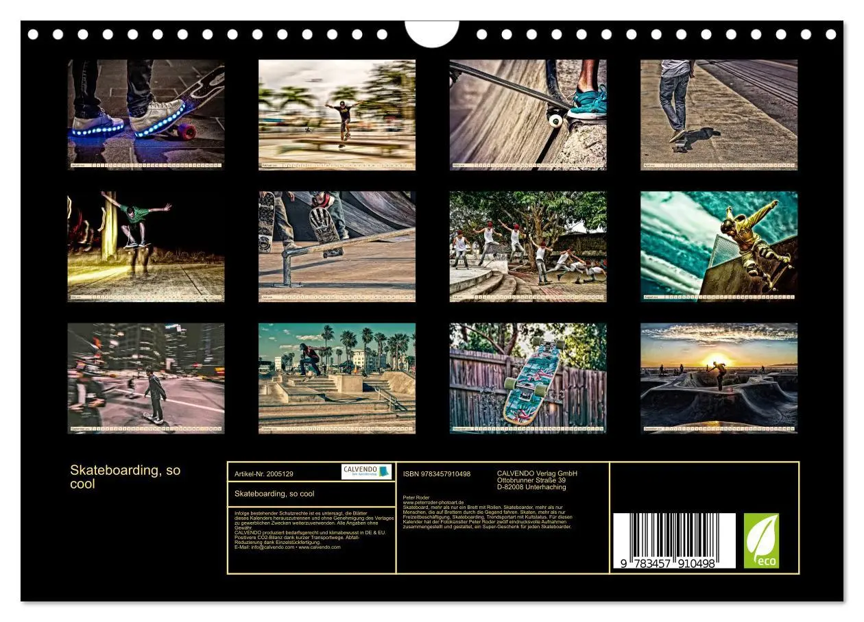 Bild: 9783457910498 | Skateboarding, so cool (Wandkalender 2026 DIN A4 quer), CALVENDO...