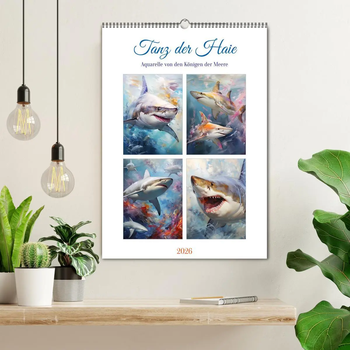 Bild: 9783516310498 | Tanz der Haie. Aquarelle von den Königen der Meere (Wandkalender...