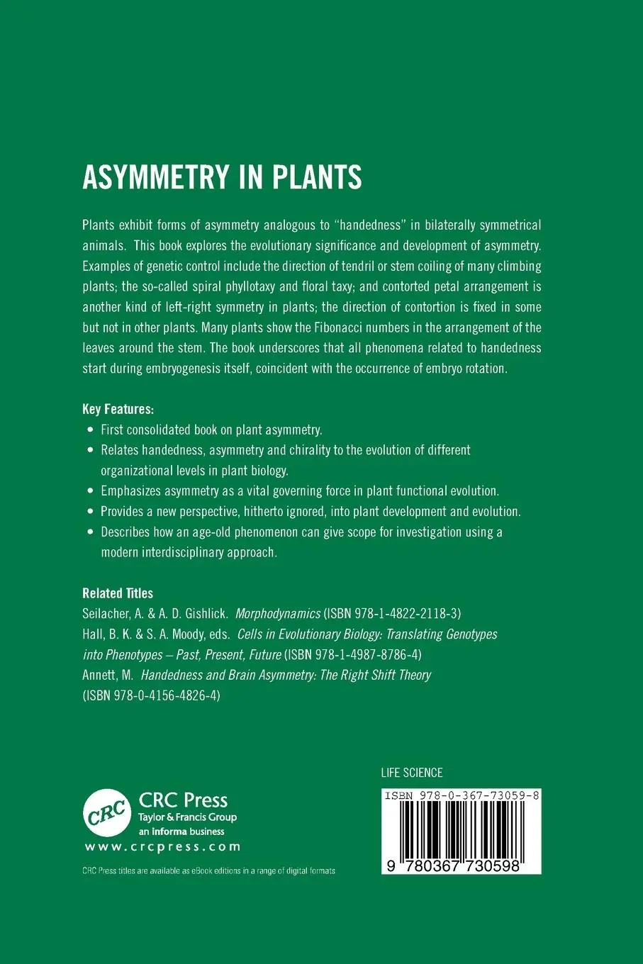 Rückseite: 9780367730598 | Asymmetry in Plants | Biology of Handedness | Bir Bahadur (u. a.)