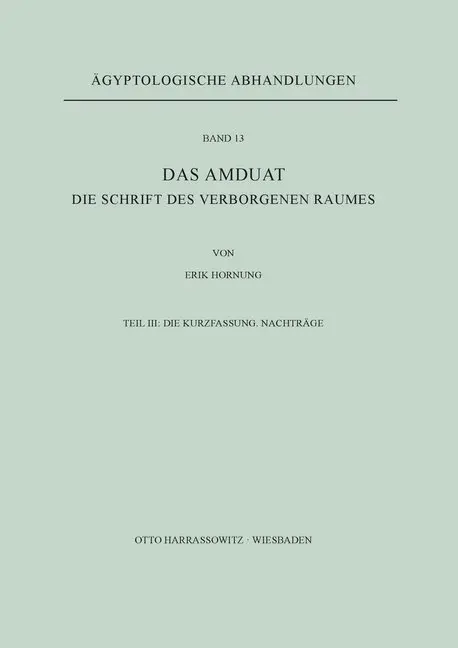 Cover: 9783447000598 | Das Amduat | Erik Hornung | Taschenbuch | Deutsch | Harrassowitz