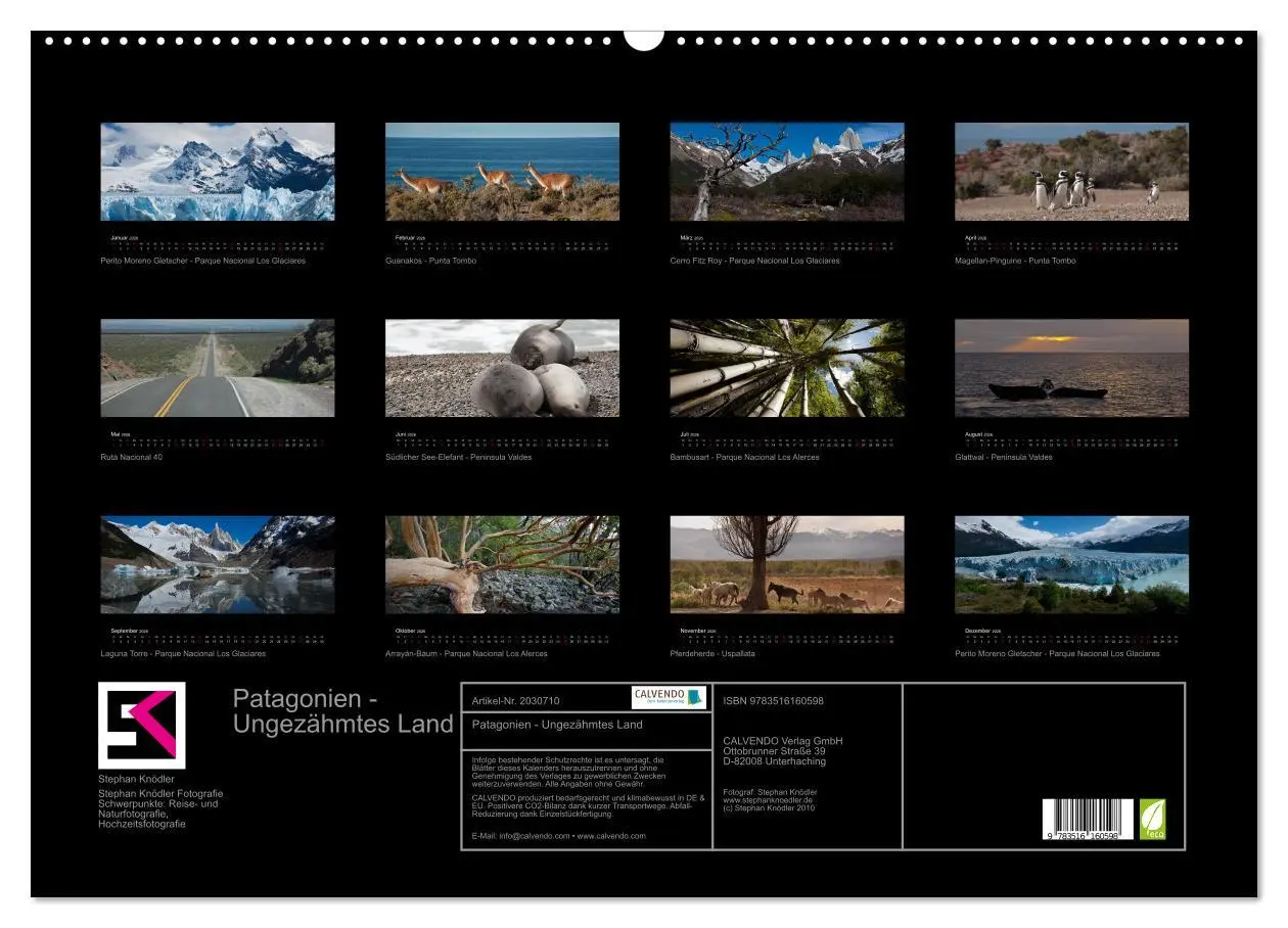 Bild: 9783516160598 | Patagonien - Ungezähmtes Land (Wandkalender 2026 DIN A2 quer),...