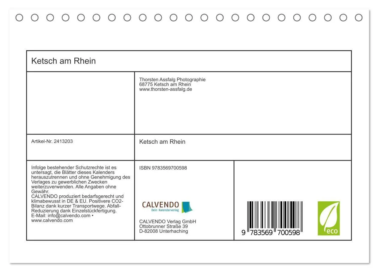 Bild: 9783569700598 | Ketsch am Rhein (Tischkalender 2027 DIN A5 quer), CALVENDO...