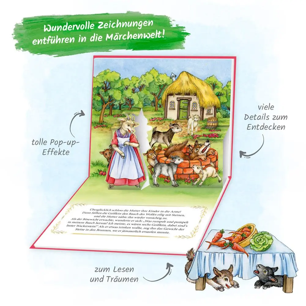 Bild: 9783988020598 | Trötsch Märchenbuch Pop-up-Buch Der Wolf und die sieben Geißlein
