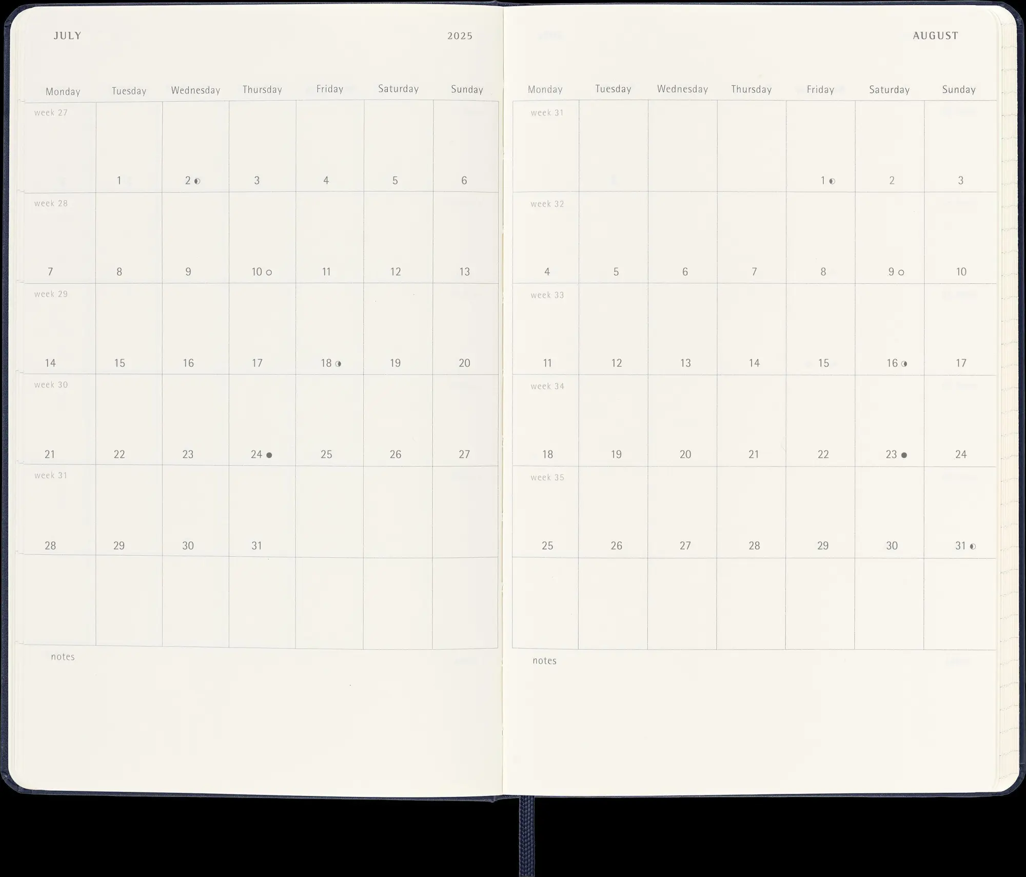 Bild: 8056999270698 | Moleskine 18 Monate Wochenkalender 2024/2025, L/A5, 1 Wo = 2...
