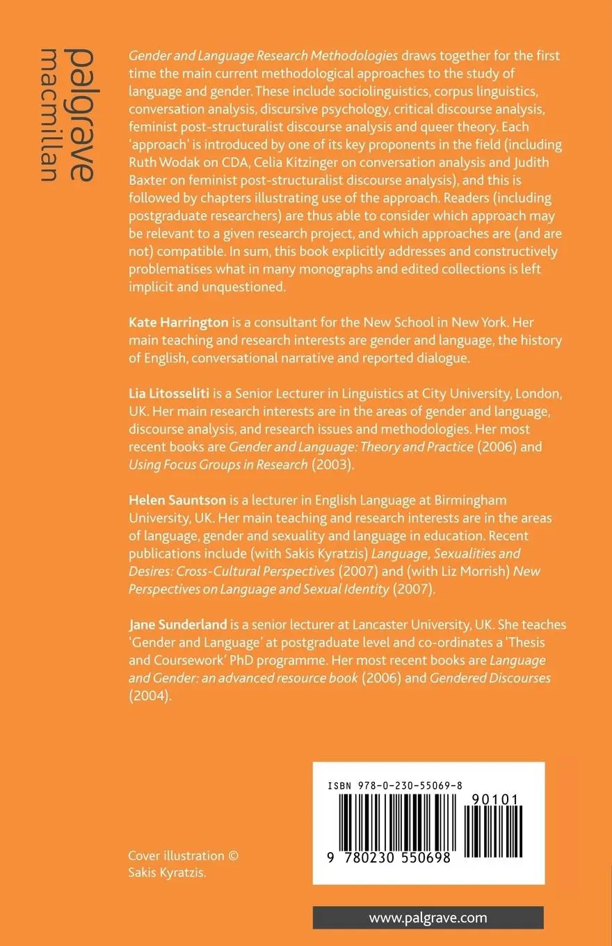 Rückseite: 9780230550698 | Gender and Language Research Methodologies | Ruth Wodak (u. a.) | Buch