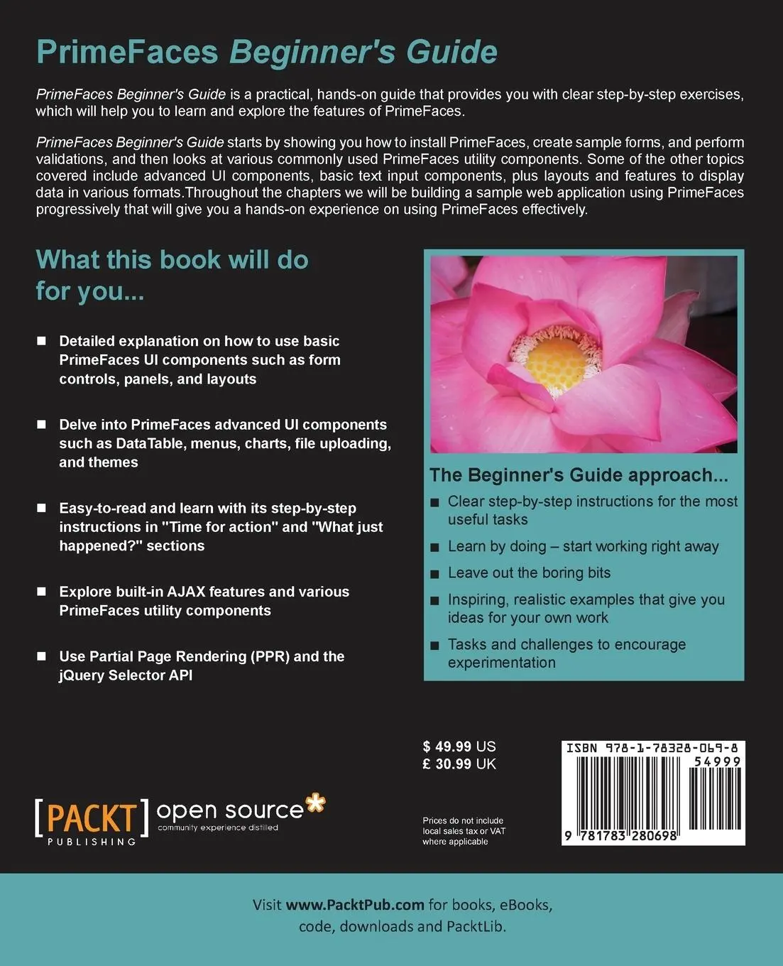 Rückseite: 9781783280698 | Primefaces Beginner's Guide | K. Siva Prasad Reddy | Taschenbuch