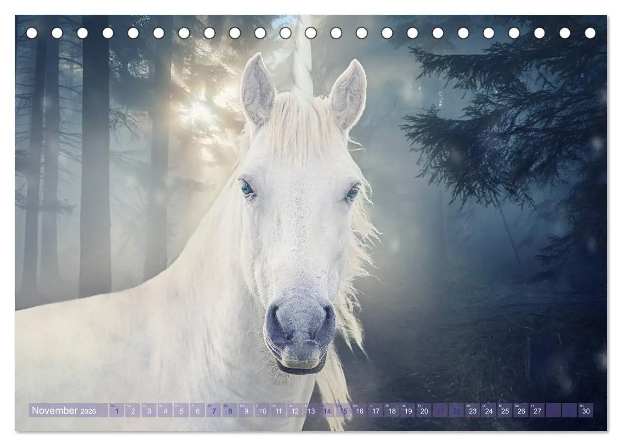 Bild: 9783457820698 | Einhorn Love - Fantasiewelt (Tischkalender 2026 DIN A5 quer),...