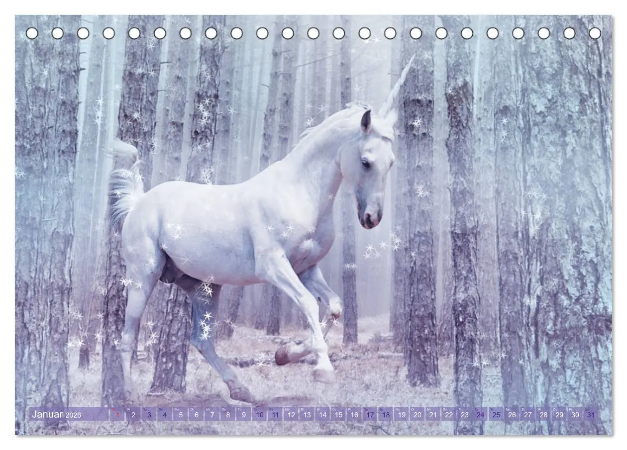 Bild: 9783457820698 | Einhorn Love - Fantasiewelt (Tischkalender 2026 DIN A5 quer),...