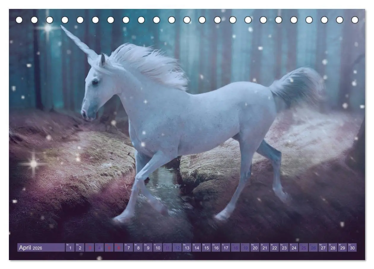 Bild: 9783457820698 | Einhorn Love - Fantasiewelt (Tischkalender 2026 DIN A5 quer),...