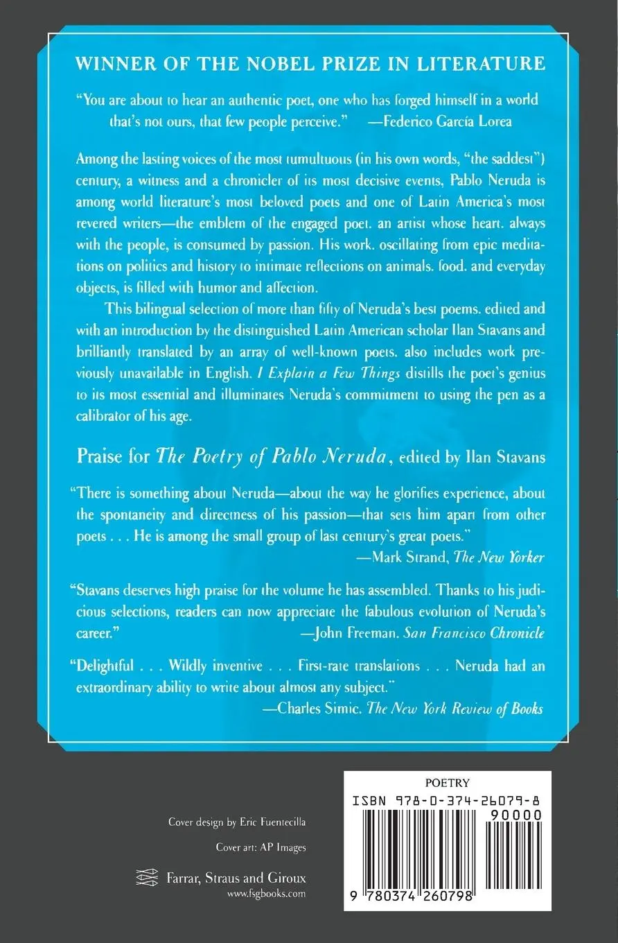Rückseite: 9780374260798 | I Explain a Few Things | Pablo Neruda | Taschenbuch | Englisch | 2007