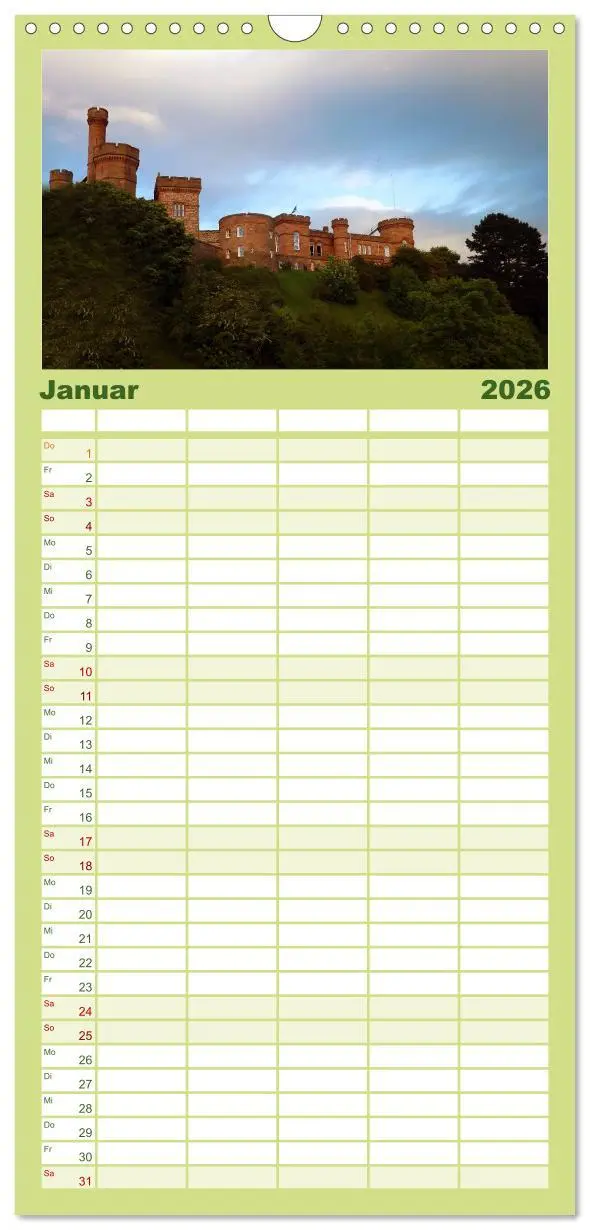 Bild: 9783516520798 | Familienplaner 2026 - Schottlands Burgen und Ruinen mit 5 Spalten...