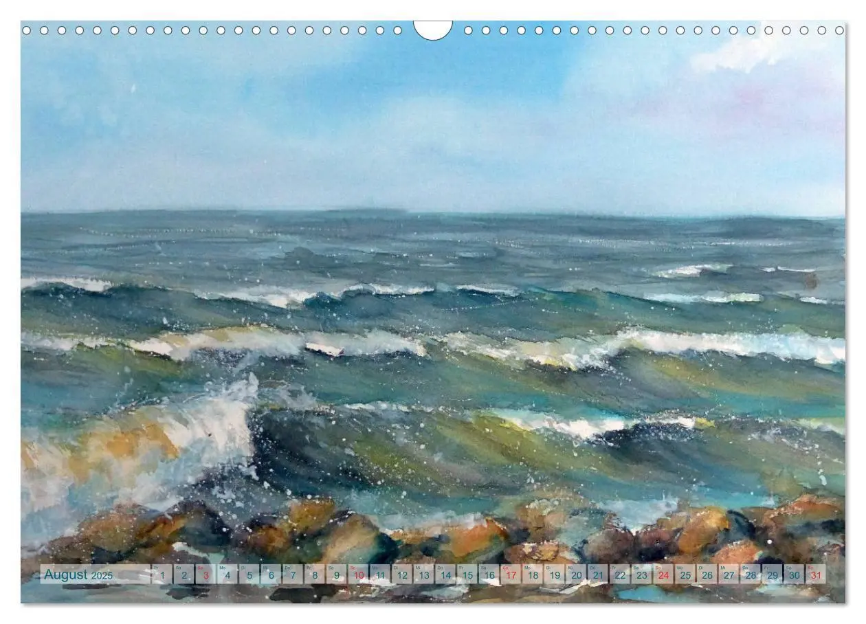 Bild: 9783435260898 | MEERESAQUARELLE (Wandkalender 2025 DIN A3 quer), CALVENDO...
