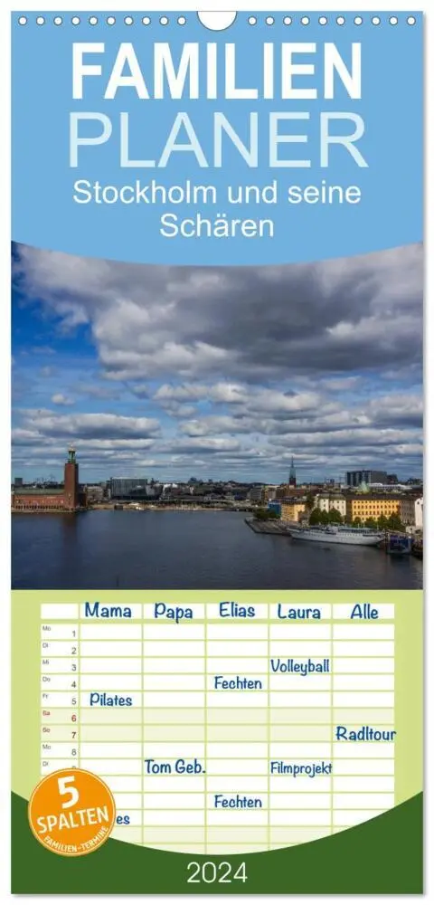 Cover: 9783457110898 | Familienplaner 2025 - Stockholm und seine Schären mit 5 Spalten...