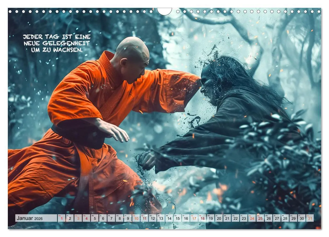 Bild: 9783457280898 | Shaolin Mönche - Weisheit und Disziplin (Wandkalender 2026 DIN A3...