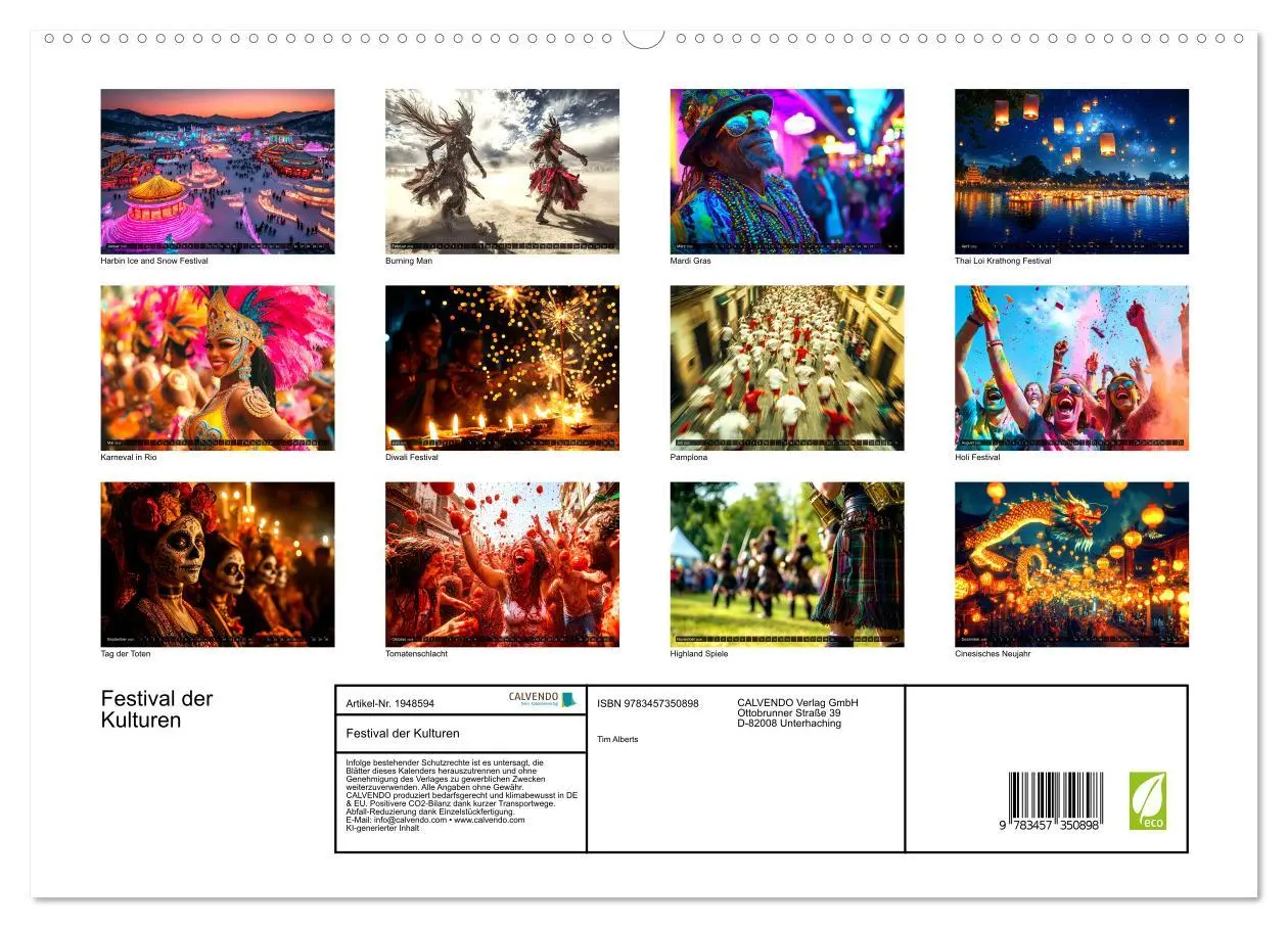 Bild: 9783457350898 | Festival der Kulturen (hochwertiger Premium Wandkalender 2026 DIN...