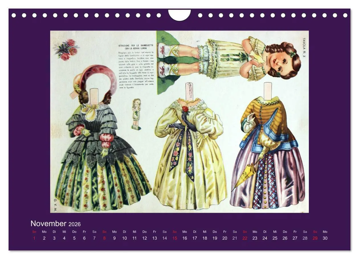 Bild: 9783516130898 | Alte europäische Ankleidepuppen aus Papier (Wandkalender 2026 DIN...