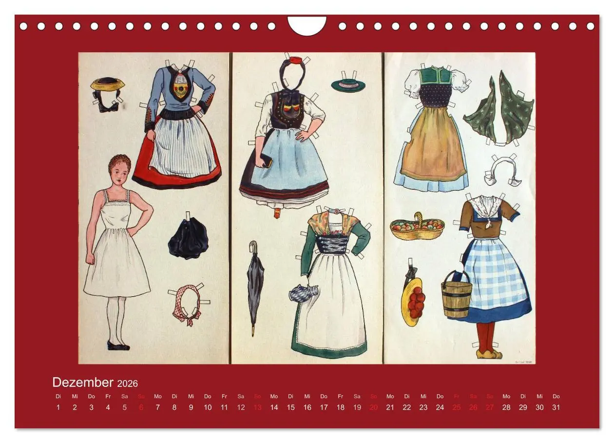 Bild: 9783516130898 | Alte europäische Ankleidepuppen aus Papier (Wandkalender 2026 DIN...