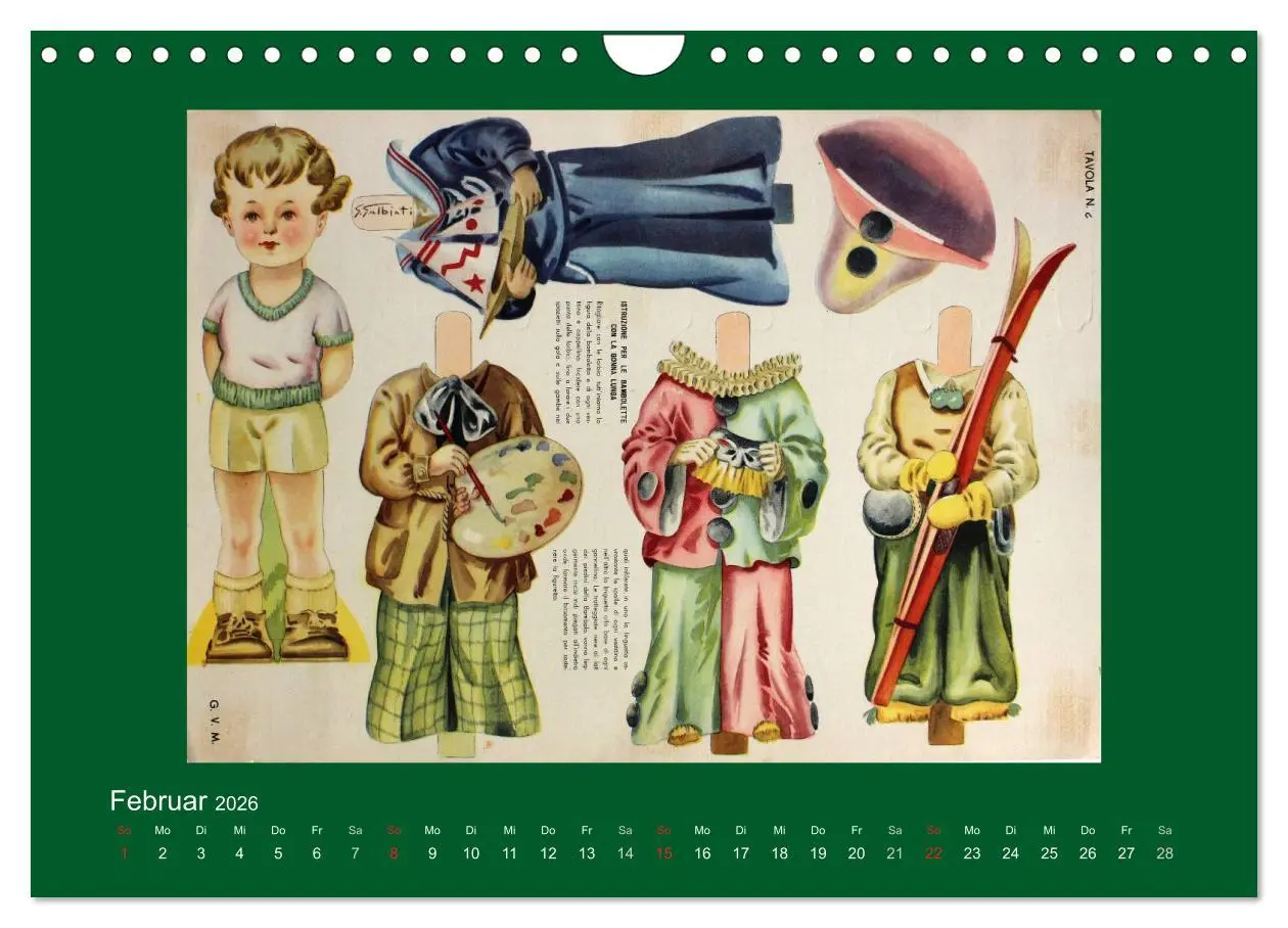 Bild: 9783516130898 | Alte europäische Ankleidepuppen aus Papier (Wandkalender 2026 DIN...