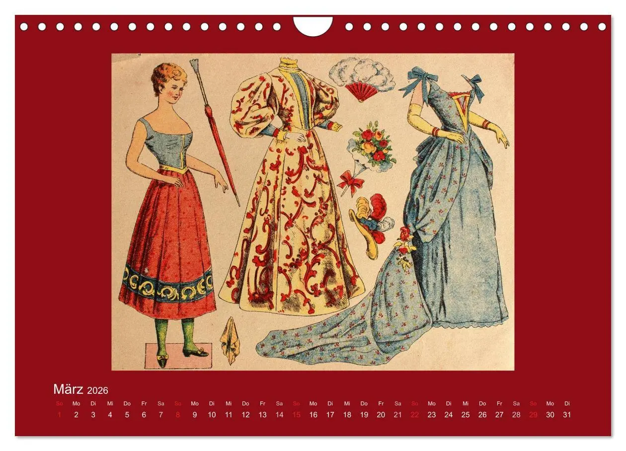 Bild: 9783516130898 | Alte europäische Ankleidepuppen aus Papier (Wandkalender 2026 DIN...