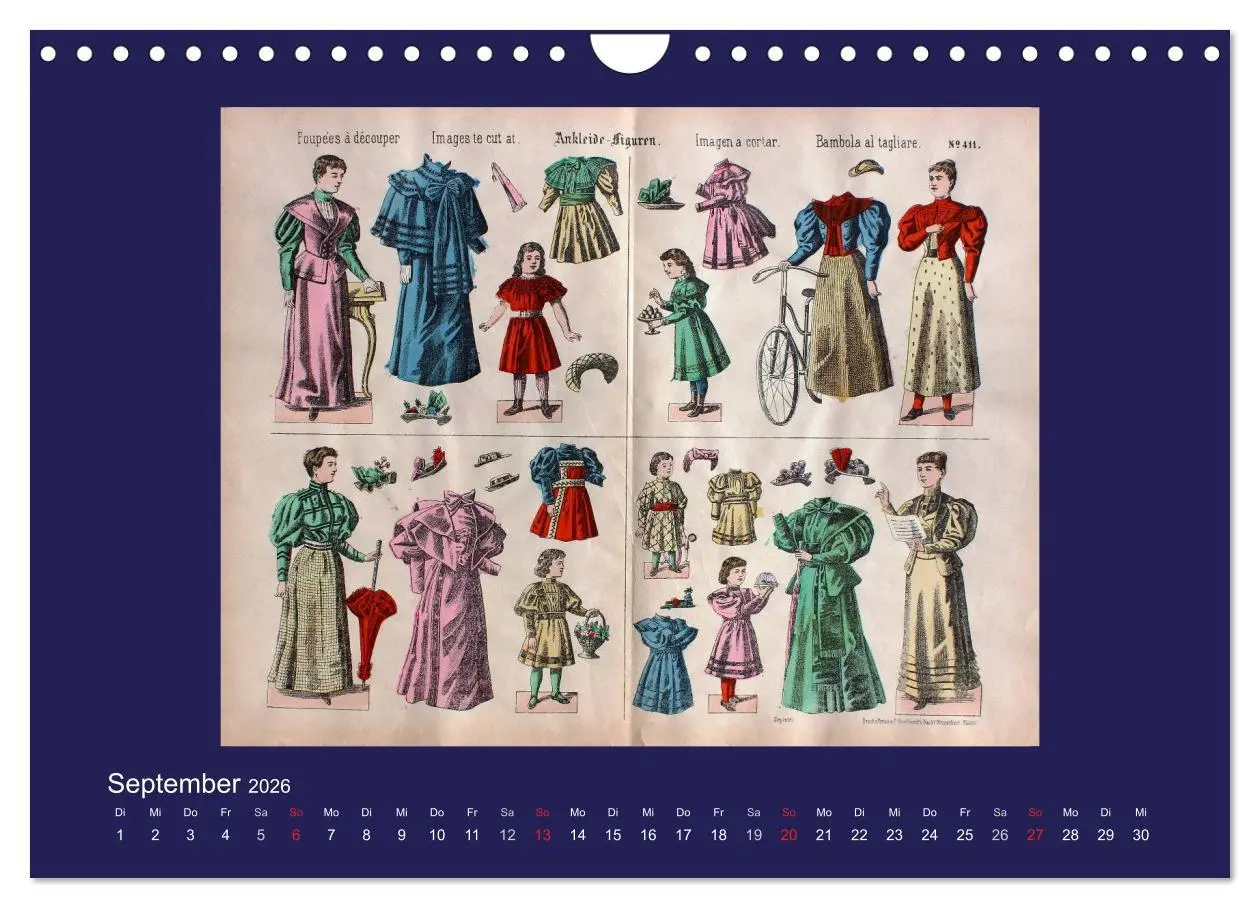 Bild: 9783516130898 | Alte europäische Ankleidepuppen aus Papier (Wandkalender 2026 DIN...