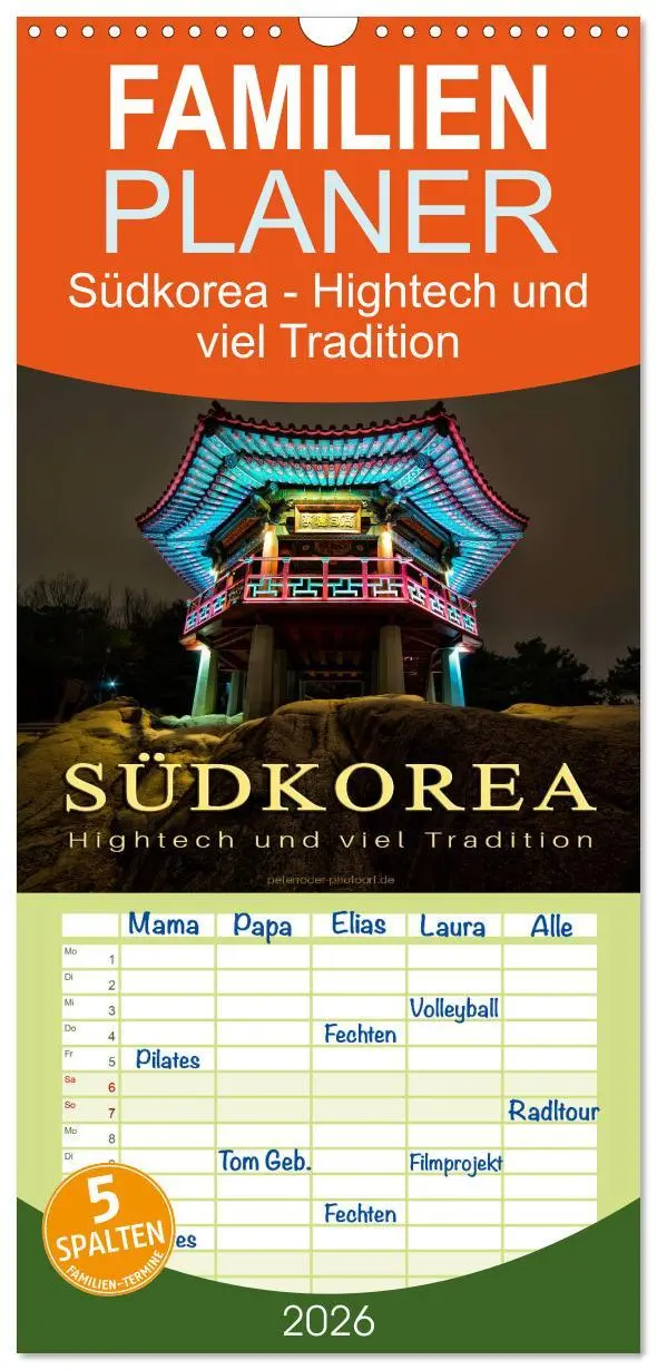 Cover: 9783516510898 | Familienplaner 2026 - Südkorea - Hightech und viel Tradition mit 5...