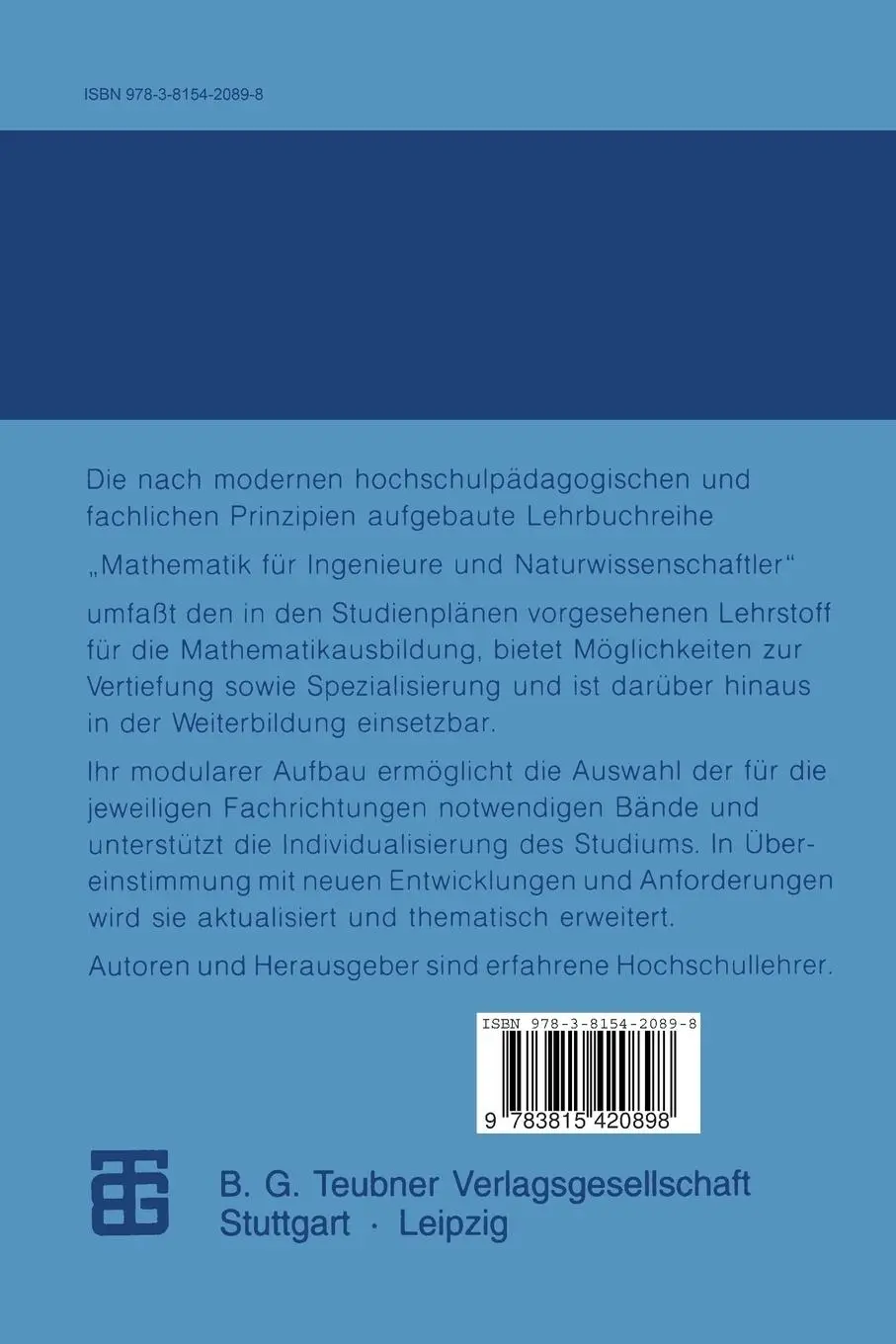 Rückseite: 9783815420898 | Integralgleichungen | Alois Kufner | Taschenbuch | 170 S. | Deutsch